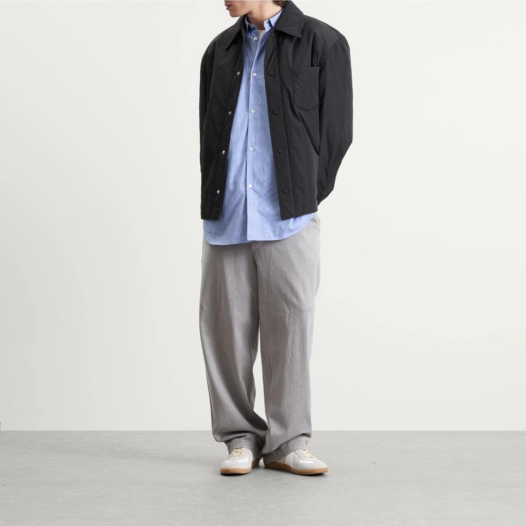 AMI Paris Men's Technical Taffetas Overshirt Noir